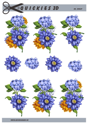 3D Blå blomster